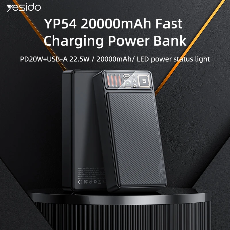 پاوربانک یسیدو مدل YP54 ظرفیت 20000 میلی آمپر ساعت